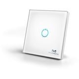 MCO Home Glas Wandschalter 1-fach, Smart Home Hub, Weiss