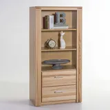 Homedreams Bücherregal aus Kernbuche teilmassiv 140 cm hoch