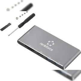 Renkforce Tragbares Kartenlesegerät mit SSD-Gehäusehub