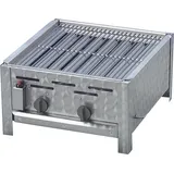 Grill mit Edelstahl Rost zerlegbar 48 x 53 x 27 Gastrobräter  Gasgrill 2 flammig