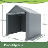 Geräteschuppen 190x170x200cm, Fahrradgarage, Geräteschuppen, Garagenzelt, Gartenhaus Lagerzelt Fahrradschuppen Werkzeugzelt Lagergarage, Dunkelgrau