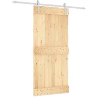 vidaXL Schiebetür mit Beschlag 95x210 cm Massivholz Kiefer