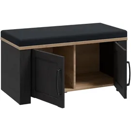 Forte Garderobenbank 86,5 x 45 x 42 cm schwarz / schwarz