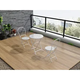 vente-unique Gartentisch Ø 60 x 73,5 cm Weiß