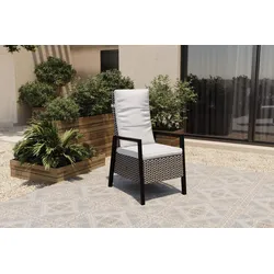 Ploß Louvra 2 Design-Diningsessel, natur/anthrazit, Polyrattan, 59x72x111cm, Rücken stufenlos verstellbar