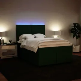 vidaXL Boxspringbett 140 x 200 cm Dunkelgrün