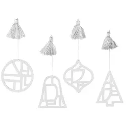 Broste Copenhagen  Weihnachtsdekorationen FILI X4  in Weiss, Einheitsgrösse