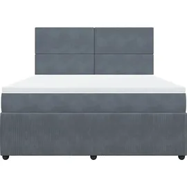 vidaXL Boxspringbett 180 x 200 cm Dunkelgrau