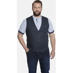 Funktionsweste CHARLES COLBY "Weste DUKE NIVEN", Herren, Gr. 56, blau (dunkelblau kariert), klassisch, comfort fit normal, Westen, im modischen Glencheck-Muster