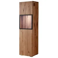 Massivmoebel24 Vitrine Wild-/Zerreiche 50x43x180 natur geölt FRANKFURT #112