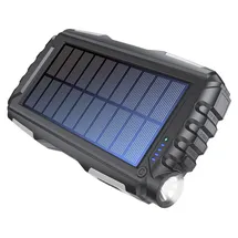 Denver PSO-20010 MK2 Solar Powerbank 20000 mAh Anthrazit Taschenlampe, Statusanzeige
