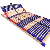 stabiler Lattenrost 100% BUCHE Lattenrahmen - Kopfteil verstellbar - SCHULTERFRÄSUNG, 7 Zonen, 42 Federleisten, Härte-Regulierung, Mittelgurt - VARIO SLEEP BEST 42® unmontiert (130x190cm)