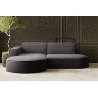 kaiser möbel Ecksofa Designer MODENA STUDIO stoff Dicker cord Poso Dunkelgrau Links