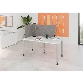 Hammerbacher Akustik-Tischtrennwand, grau 143,5/136,0 x 60,5 cm, 1 St.