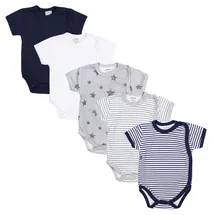 TupTam Kurzarmwickelbody TUPTAM "Wickelbody Baby Jungen Kurzarm Wickelbody 5er Set", Jungen, Gr. 50, N-Gr, lila (farbenmix 4), Obermaterial: 100% Baumwolle CO., Bodys