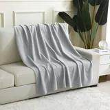 Wometo Eco Fleecedecke aus 100% recyceltem Material + OekoTex und GRS zertifiziert 130x160 ca. 400 g schwer mit Anti-Pilling und Kettelrand
