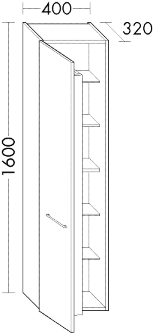 Burgbad Hochschrank Crono Matt 1600x400x320 Schilf Matt, HSGO040RF1789 HSGO040RF1789