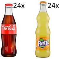 Testpaket Cola-Cola Fanta kohlensäurehaltiges Getränk Glasflasche ( 48 x 330ml )
