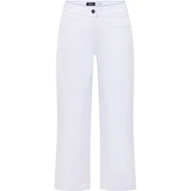Cecil Wide Leg Jeans, mit Patch Pockets White 36, Länge 26, weiß, 78% Baumwolle, 21% Elastomultiester, 1% Elasthan, unifarben, 7/8-Länge, Jeans, High Waist, Topseller