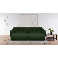 Big-Sofa BETYPE "Be Fluffy" Sofas Gr. B/H/T: 285cm x 87cm x 184cm, Chenille, grün (dark green) Softes Sitzgefühl, moderne Kedernaht, hochwertiger Bezug