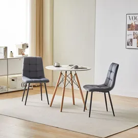 Deuline Esszimmerstühle Essstühle Samtbezug Polsterstuhl Stühle Esszimmer Stuhl Milano 4er-Set GRAU 521252 - Grau