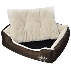 VidaXL Hundebett Braun und Beige 48 cm, 48 cm, 18 cm