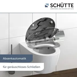 Schütte WC-Sitz Grey Hexagons Duroplast