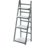 Kobolo Leiterregal im Used Look - White Grey - 4 Böden - Weiß-Grau