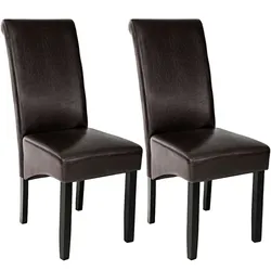 TECTAKE Esszimmerstuhl, ergonomisch, massives Hartholz  2er Setbraun