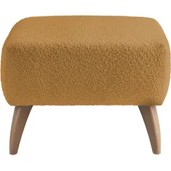 Polsterhocker INOSIGN "Colori", gold, B:66cm H:44cm T:66cm, 100% Polyester, Hocker, Holzfußfarbe wählbar, verschiedene Stoffe, hochwertige Stoffqualität