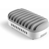 Compulocks 10 Port USB Charg Dock station WHT UK Plug - USB Hub, Grau, Weiss