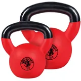 Gorilla Sports Kettlebell »Kugelhantel Schwunghantel Kugelgewicht aus Vinyl 28 kg«, (Set), 93389053-0 rot/schwarz