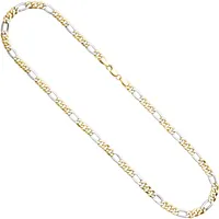 Goldkette JOBO Halsketten Gr. Gelbgold 333-Weißgold 333, Länge: 50 cm, goldfarben (gelbgold 333) Damen Goldketten Figarokette 333 Gold bicolor 50 cm