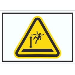 HB-Druck Schild Warnung tiefes Wasser Symbol A5 (148x210mm)