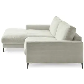 KAWOLA Ecksofa Cara Cord Recamiere links steingrau