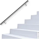 Edelstahl Handlauf Geländer und Handläufe geschliffen Wandhandlauf Treppengeländer für Innen und Außen ohne Querstreben 110cm - Tolletour