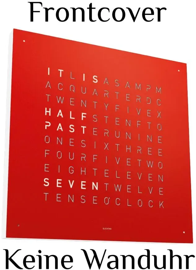 Frontcover für QLOCKTWO Earth 45 KEINE UHR Steel Series Red Pepper Englisch