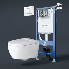 Geberit AquaClean Alba Dusch-WC mit WC-Sitz Weiß KeraTect