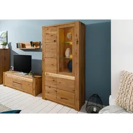 MASSIVMOEBEL24.DE Vitrine KENT 113 x 40 x 205 cm Braun