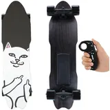 Oiyekntd Elektrisches Skateboard mit Fernbedienung, verschleißfesten PU-Rollen, 7-lagigem Ahornholz, 25 km/h Höchstgeschwindigkeit, Outdoor-Sport-Skateboard für Erwachsene aus Ahornholz für Fahrten D