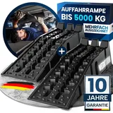 werkthor Auffahrrampe PKW [2er Set] - stabile Laderampen bis 5t - Hochbelastbare Rampe Auto für jeden Untergrund - Auto Rampen 2 Stück