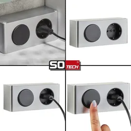SOTech Steckdose für Spiegelschränke silbergrau Stromversorgung für 230V