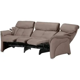 HIMOLLA Trapezsofa Leder 3-Sitzer Braun