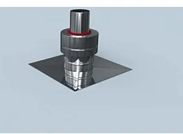 Bertrams Polyline LAS Mündungsabschluss 42MA60VA DN 60/100, mit Hinterlüftung, für Schachtmontage, Edelstahl