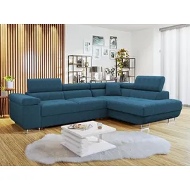 Mirjan24 Eckcouch Cord 2-Sitzer Blau