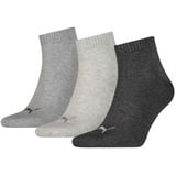 Puma Unisex Socken - Quarter-Socken, Sneaker-Socken, Damen, Herren, Vorteilspack Grau 43-46