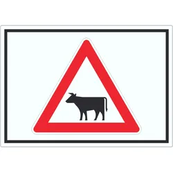 Aufkleber Achtung Viehbetrieb Tiere Symbole A3 (297x420mm)