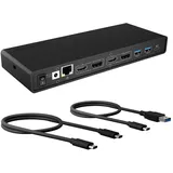 Icy Box USB-C Docking Station (14-in-1) für 2 Monitore (2x HDMI & 2x DP), 5K 30Hz | 4K 60Hz, 6-fach USB 3.0 HUB, 65W Power Delivery, Gigabit Ethernet, Audio, IB-DK2245AC