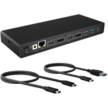 Icy Box USB-C Docking Station (14-in-1) für 2 Monitore (2x HDMI & 2x DP), 5K 30Hz | 4K 60Hz, 6-fach USB 3.0 HUB, 65W Power Delivery, Gigabit Ethernet, Audio, IB-DK2245AC