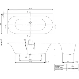 Villeroy & Boch Loop & Friends Rechteckbadewanne 80 x 180 cm (UBA180LOF2V-RW)